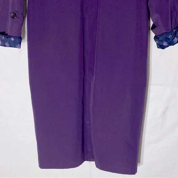Vintage Long Purple Coat W Quilted Lining L Cottagecore Grannycore Grandmacore - Picture 9 of 14